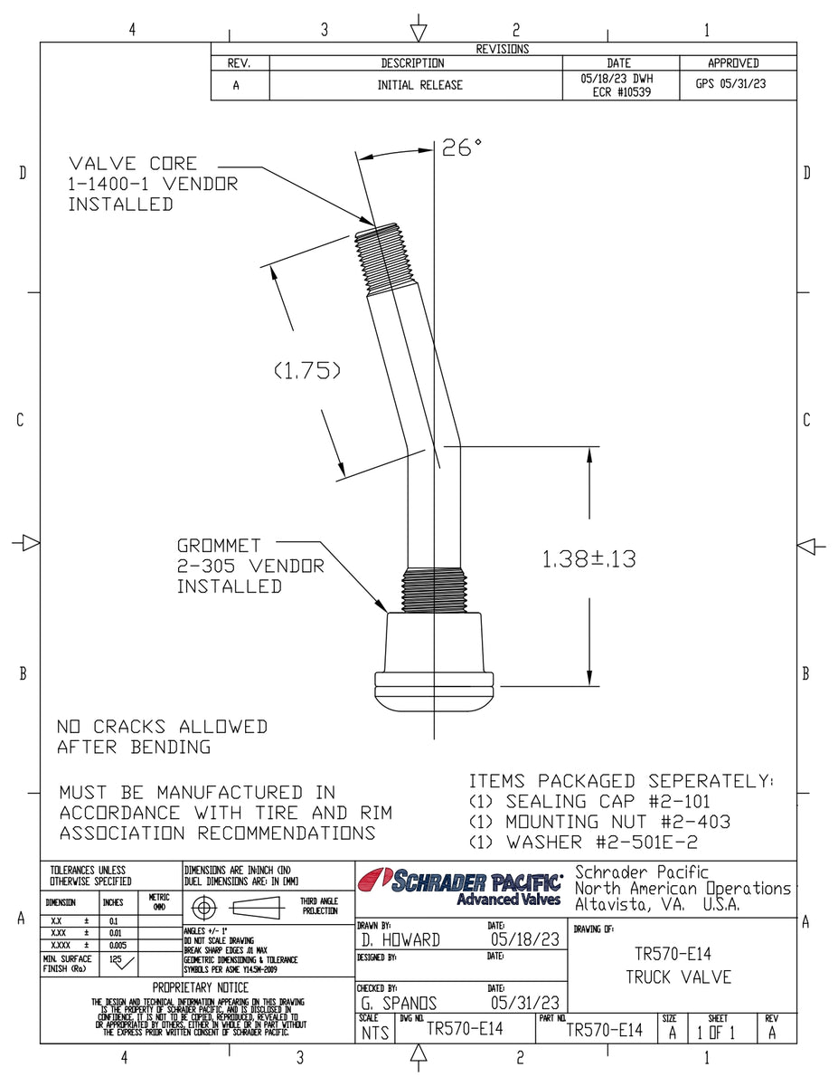 TR570-E14 SCHRADER PACIFIC ADVANCED VALVES – Ashcon International
